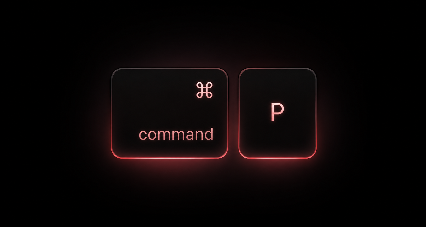 Ctrl and P keys highlighted on a keyboard