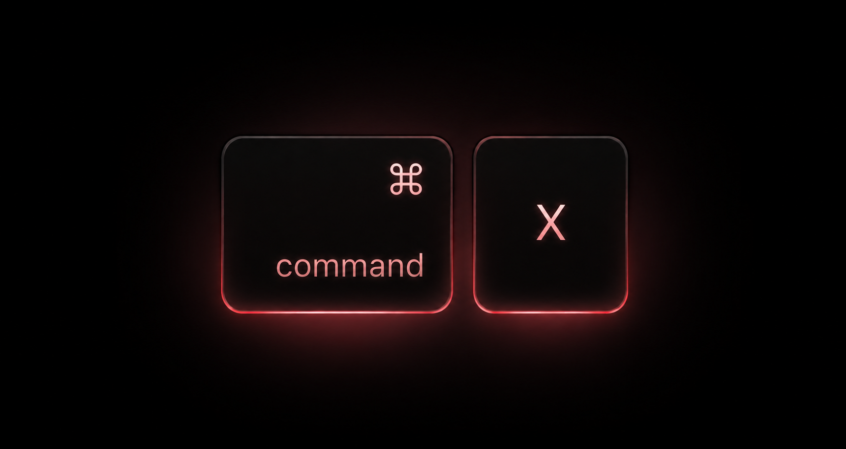 Ctrl and X keys highlighted on a keyboard